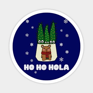 Ho Ho Hola - Eves Pin Cacti In Christmas Bear Pot Magnet